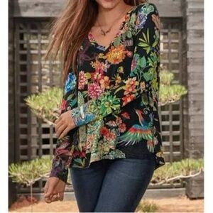 Johnny Was Dreamer Jersey Swing Fliral Top